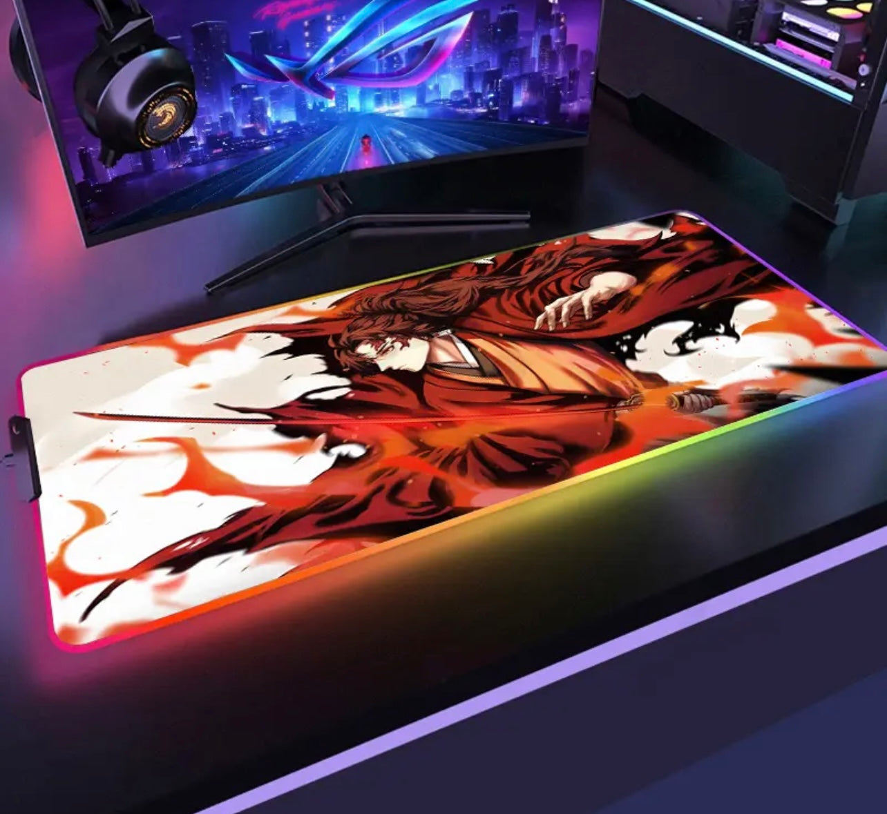 Large Game RGB Mouse Pad Chinese Dragon Gaming Accessories HD Print Computer Keyboard LED