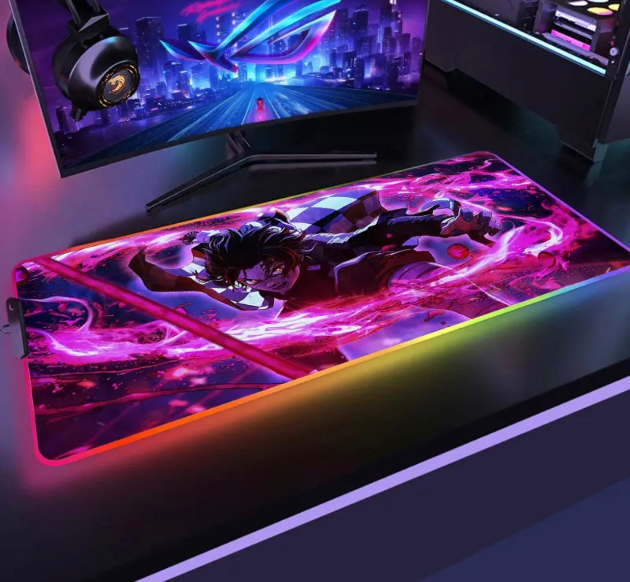 Large Game RGB Mouse Pad Chinese Dragon Gaming Accessories HD Print Computer Keyboard LED